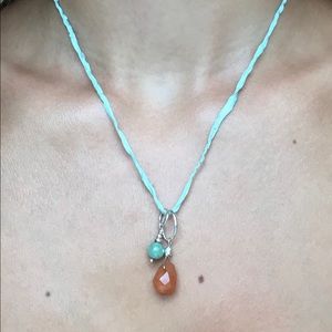 Orange & Green Agate Necklace